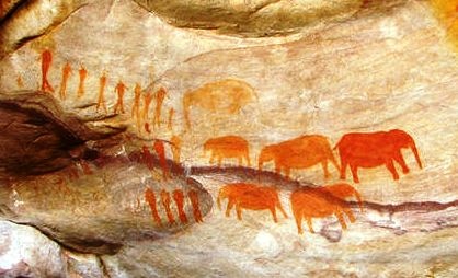 Hunters and elephants in Cederberg, South Africa