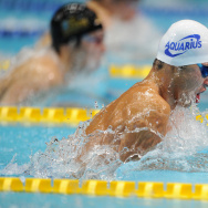 Kosuke Kitajima (R) of Japan leads other