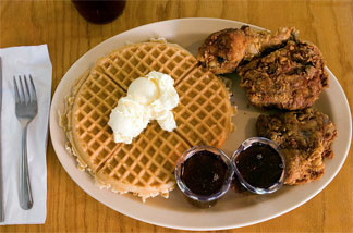 Chicken and waffles at Roscoe's House of Chicken 'N Waffles in Pasadena.