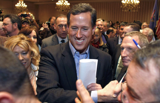 Rick Santorum Campaigns In Michigan