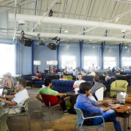 People using a coworking space.