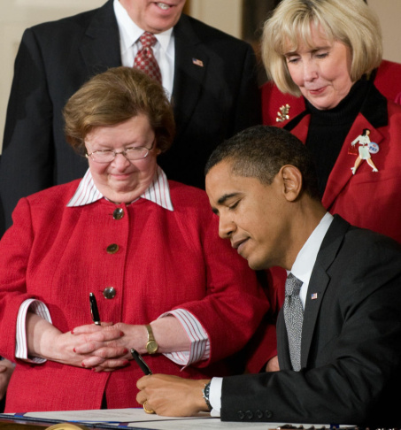 US President Barack Obama, with Lilly Le