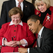 US President Barack Obama, with Lilly Le