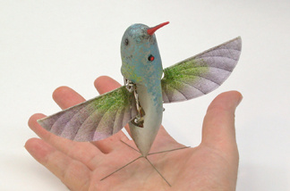 The "Nano Hummingbird," developed by Monvrovia-based AeroVironment Inc., has a wingspan of six-and-a-half inches and weighs less than an AA battery.