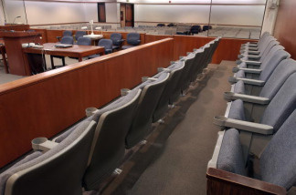 Juror seats in a courtroom