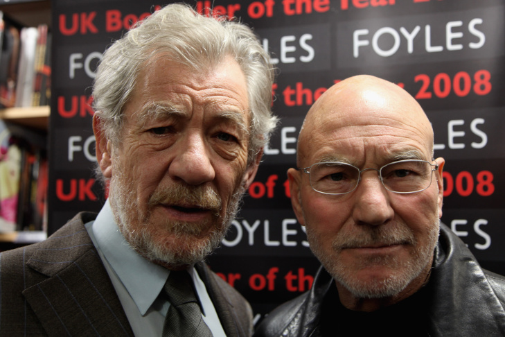 Sir Ian McKellen And Patrick Stewart Visit Foyles Bookshop