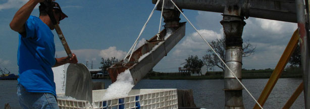 Machines at Huey Ice Company have slowed due to less demand for ice.