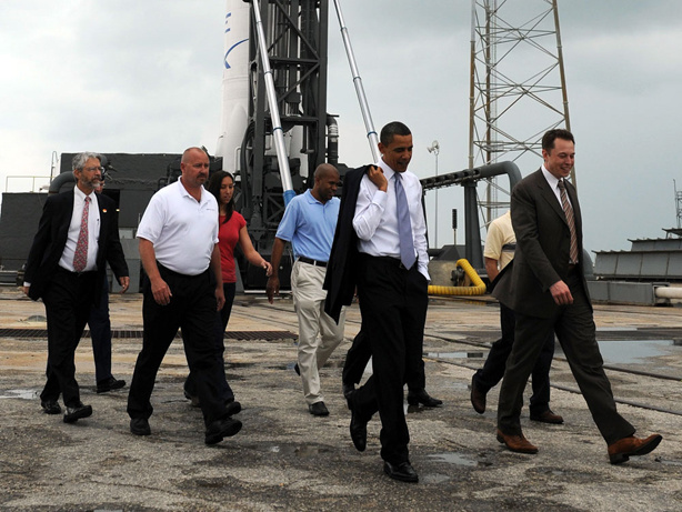 President Obama tours the SpaceX launch pad at the Kennedy Space Center in Cape Canaveral, Fla.