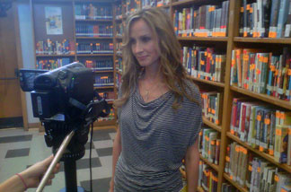 Country music singer Chely Wright visits Monroe High in North Hills to discuss a national anti-gay bullying campaign.