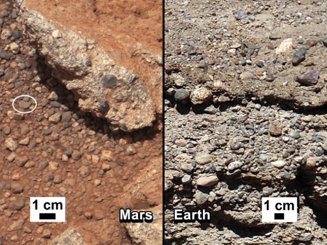 mars curiosity rock outcrops