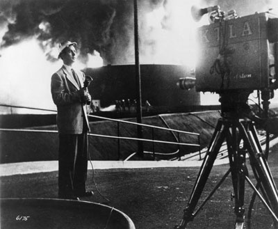 Veteran KTLA Channel 5 reporter Stan Chambers reports live from the scene of a 1951 refinery fire in Los Angeles' Wilmington district.