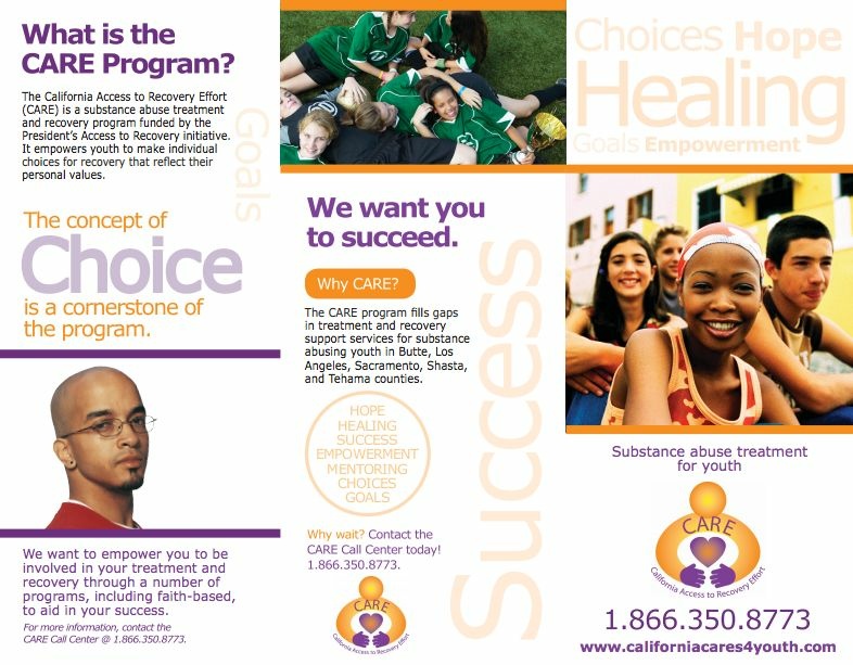 A California Access to Recovery Effort brochure. The state agency offers free assistance to veterans with substance abuse problems.