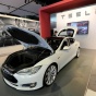 Tesla Model S electric car on display du