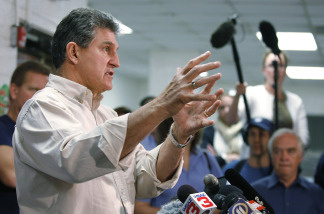 West Virginia Governor Joe Manchin speaks to the media during a press conference on April 8, 2010 in Montcoal, West Virginia.