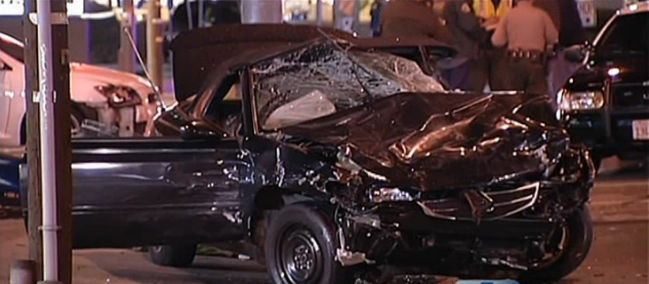 The car that deputies were pursuing that they said crashed into a Lexus, killing a toddler in Lancaster.
