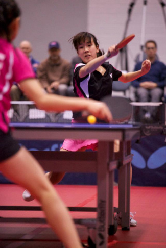 Arcadia resident Erica Wu plays table tennis