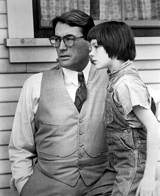 Gregory Peck and Mary Badham in "To Kill a Mockingbird."