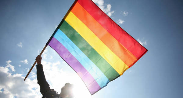 warsaw waving a rainbow flag