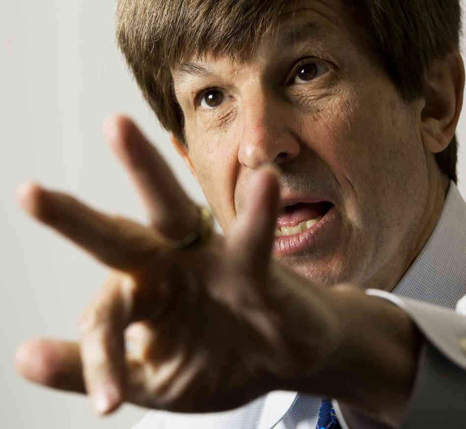 Allan Lichtman, a professor at American University, discusses his 13 keys to a successful election campaign on April 13 in his office in Washington, D.C.