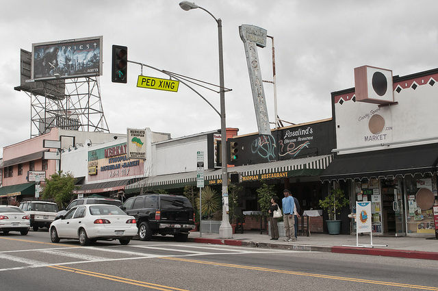 Businesses along Fairfax Avenue in Los Angeles' Little Ethiopia neighborhood, May 8, 2011.