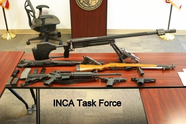 Assault weapons were seized in a Moreno Valley raid that saw the arrest of two men on gun and drug charges.