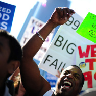 Occupy LA protestors march through the d