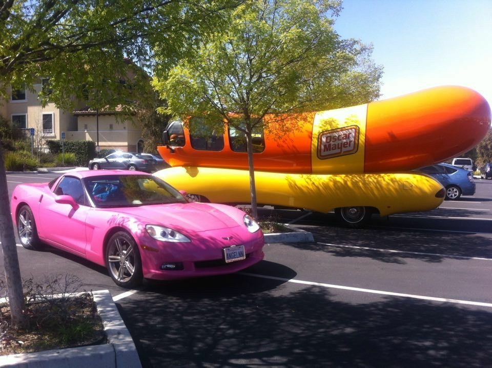 Slideshow Angelyne's little pink Corvette — it's for sale 89.3 KPCC