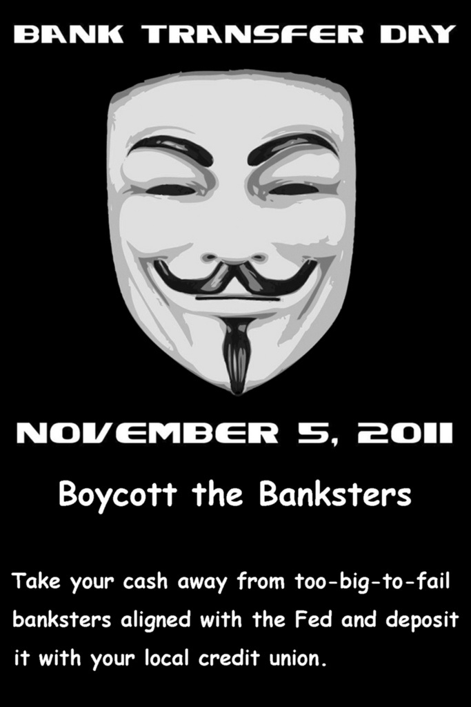 An Occupy Wall Street image for Bank Transfer Day.