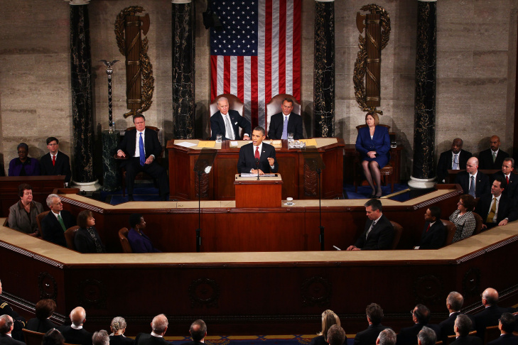 President Obama Addresses The Nation During State Of The Union Address