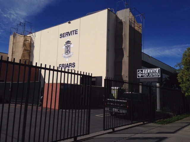 Servite High School in Anaheim. The all-boys Catholic school was hosting the "Red and Gold Rally" put on annually by its sister school, Fullerton's Rosary High.