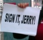A California Dream Act supporter's sign at an L.A. demonstration last week
