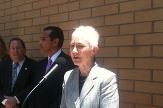 Brenda Barnette, the new chief of Los Angeles's Animal Services Department, speaks on June 17, 2010.