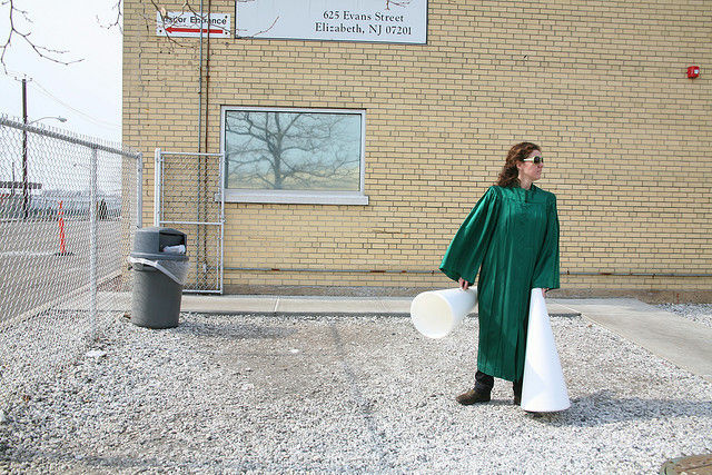 A participant in a rally outside a contractor-run immigrant detention center in New Jersey, March 2009