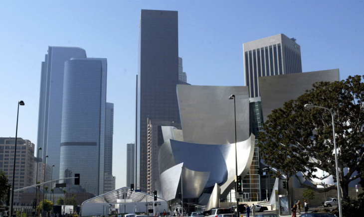 The Disney Concert Hall and Downtown Los Angeles