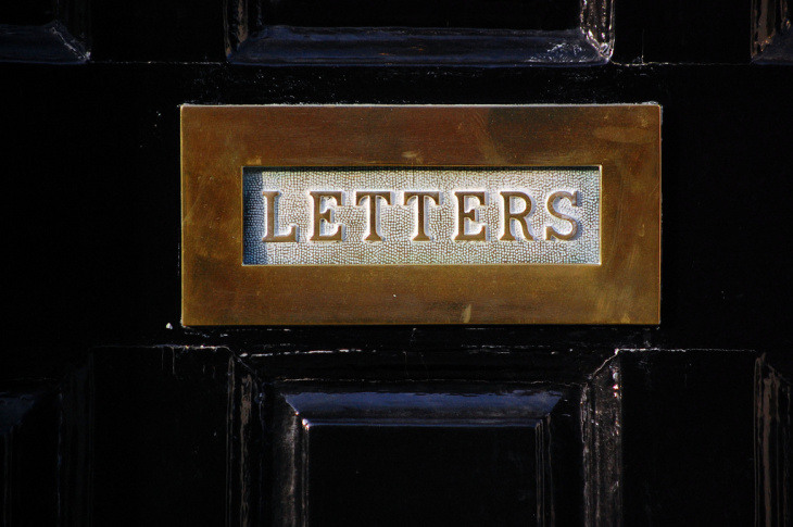 letters mail slot door