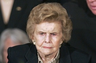 Betty Ford in 1996 at her husband's funeral