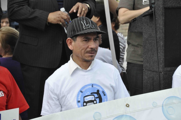 Miguel Angel at union car wash event in South L.A.