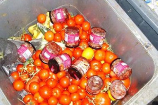 Discarded food items.