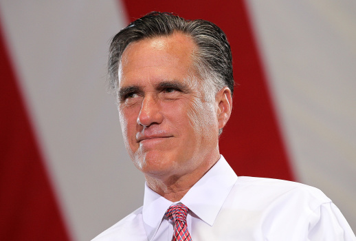 Mitt Romney Campaigns At Local Business In Las Vegas