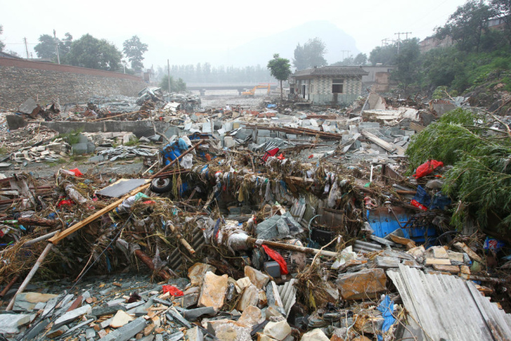 The devasted area in Beijing on July 26,