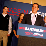 Santorum Holds Primary Night Party And Rally In Louisiana
