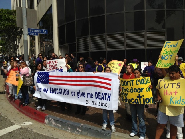 LAUSD board meeting protesters