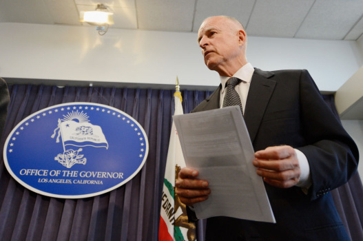 CA Governor Jerry Brown Holds News Conference On Pension Reform