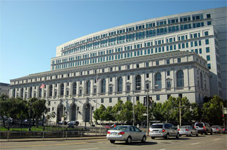 The California State Office Complex in San Francisco, which includes the Earl Warren Building and the Hiram W. Johnson Building. The Earl Warren Building houses the Supreme Court of California.