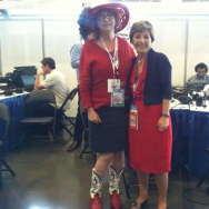 Patt Morrison with Barbara Boxer at DNC