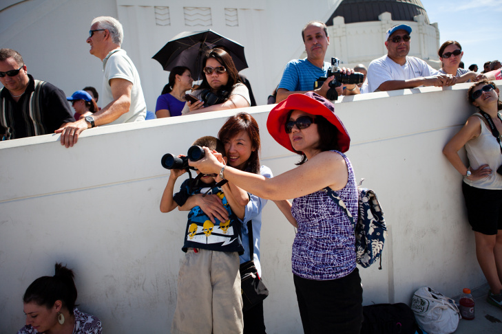 Space Shuttle Endeavour Flies Over Griffith Park