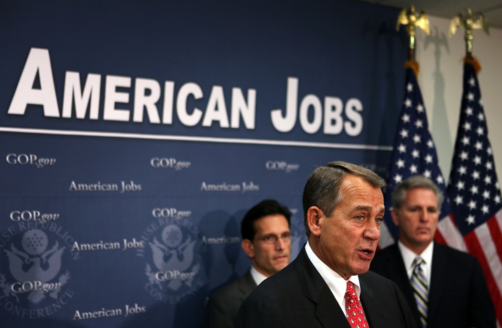 Boehner And House GOP Leadership Address The Press After Conference Meetings