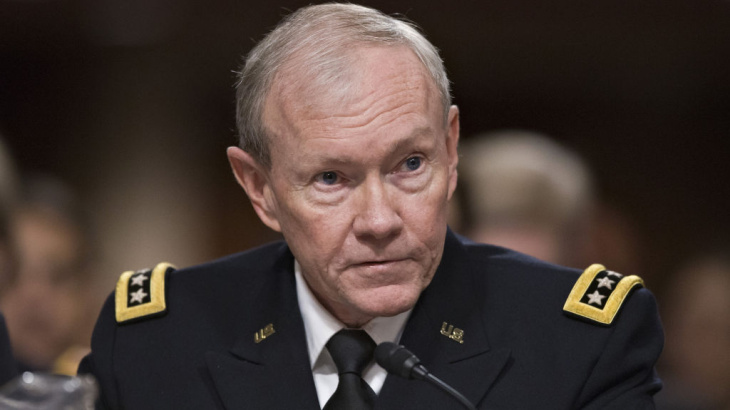 Joint Chiefs Chairman Gen. Martin E. Dempsey testifies on Capitol Hill in Washington on Tuesday, before the Senate Armed Services Committee hearing on the looming cuts to the defense budget.