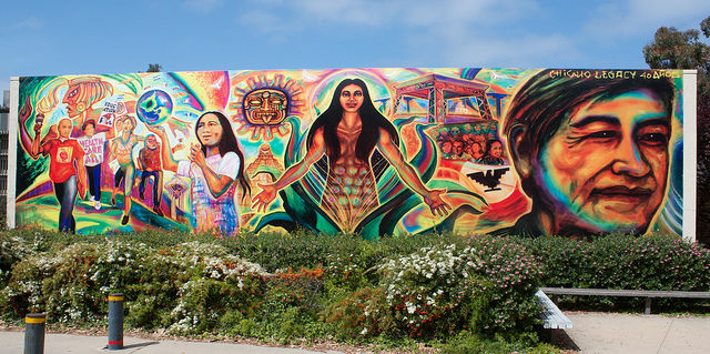 A UC San Diego mural honoring Chicano history and Chavez, April 2010