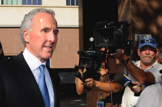Frank McCourt leaves Los Angeles County Superior Court after day one of a non-jury divorce trial on August 30, 2010 in Los Angeles, California. The trial, being presided over by Judge Scott M. Gordon in California Superior Court, is to decide whether Frank McCourt is the sole owner of the Los Angeles Dodgers baseball team or his estranged wife and former Dodger CEO Jamie McCourt still has ownership stake in the team.